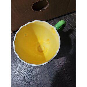 Dept56 Ceramic Cracked Egg Coffee Cup Black White Dot Easter Spring Grannycore